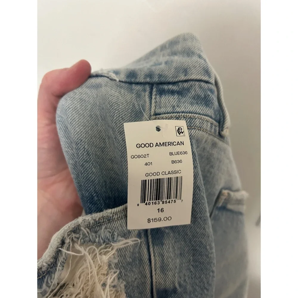 Good American Good Classic High Rise Straight Leg Jeans Blue636 Size‎ 16 NWT